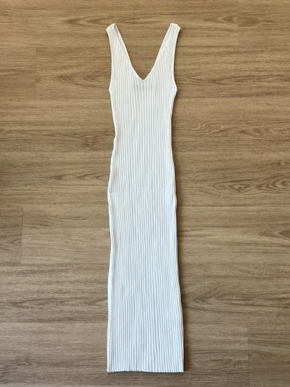 Enza Costa Rib Knit Tank Midi Dress White Size Small - Picture 2 of 5